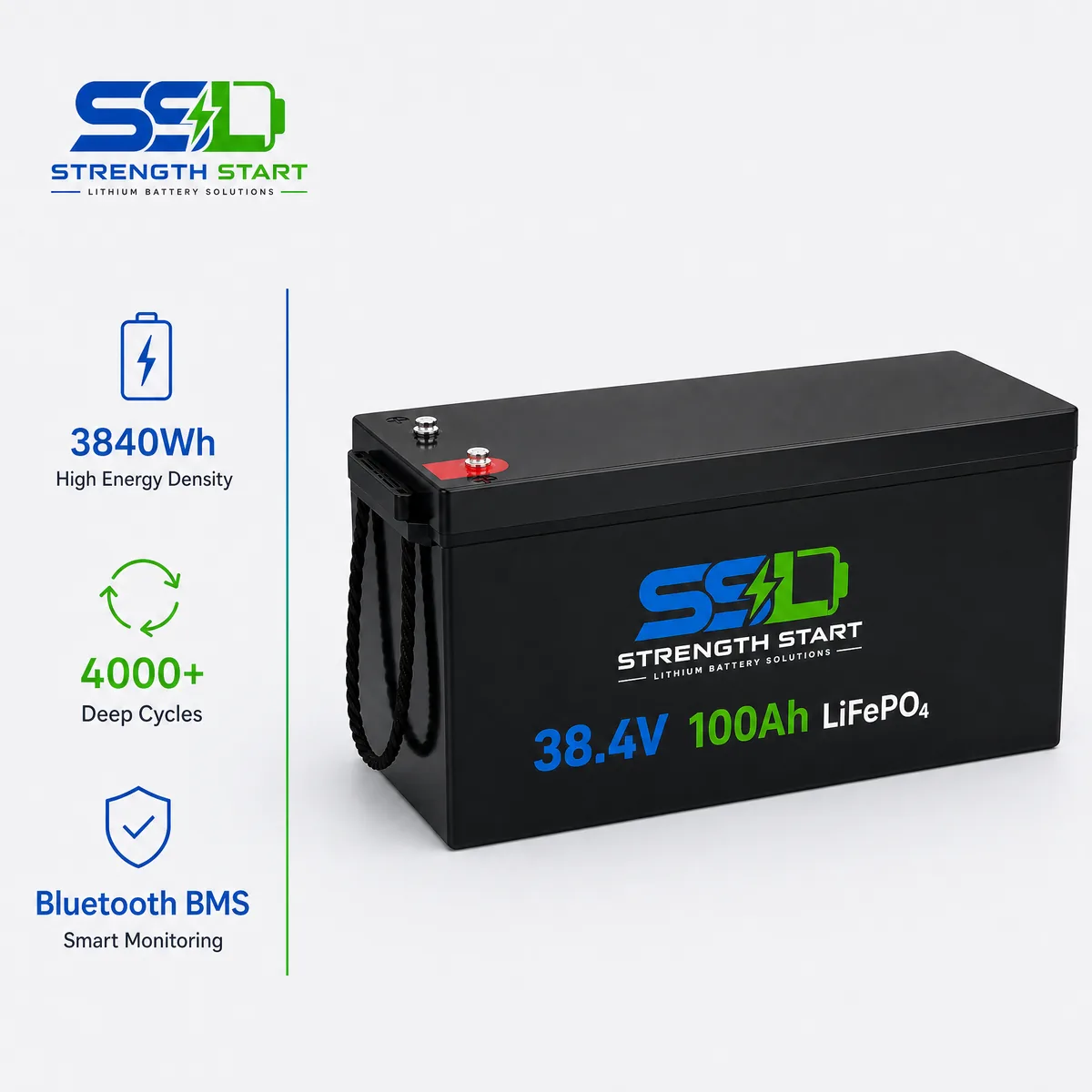 36 V LiFePO4 battery pack product visual
